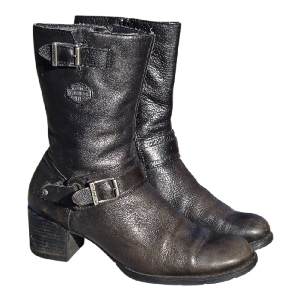 Harley Davidson Womens  Sz 8 US Serita Black Leather Riding Boots - Picture 8 of 16